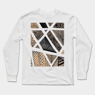 Geometric doodles - beige and grey Long Sleeve T-Shirt